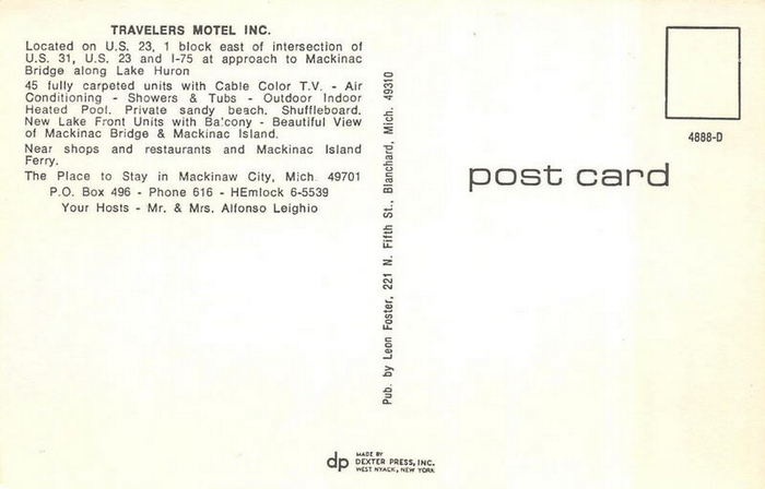 Travelers Motel - Vintage Postcard (newer photo)